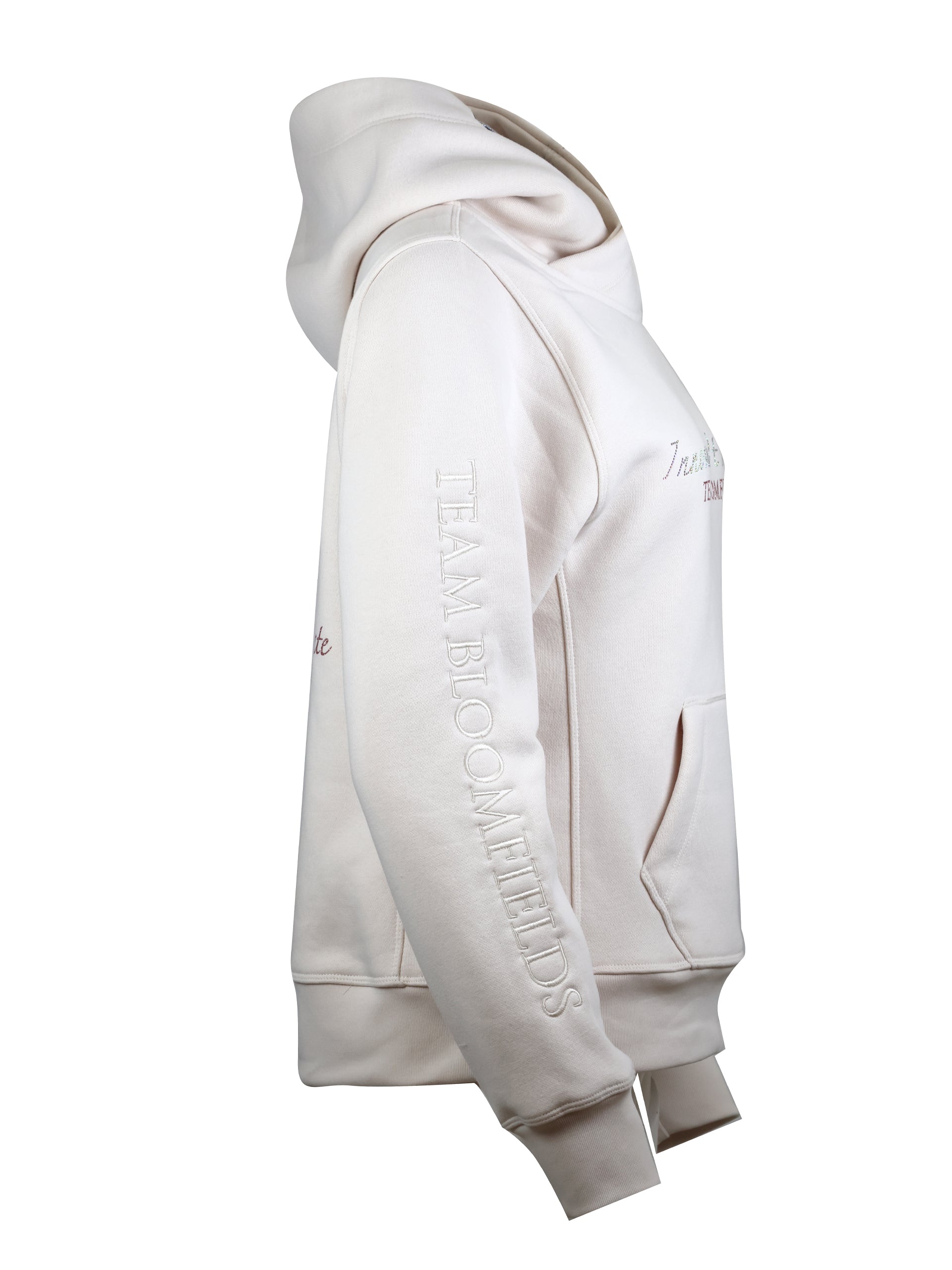 Amelia Winter White & Rhinestones Cross Necked  Hoodie