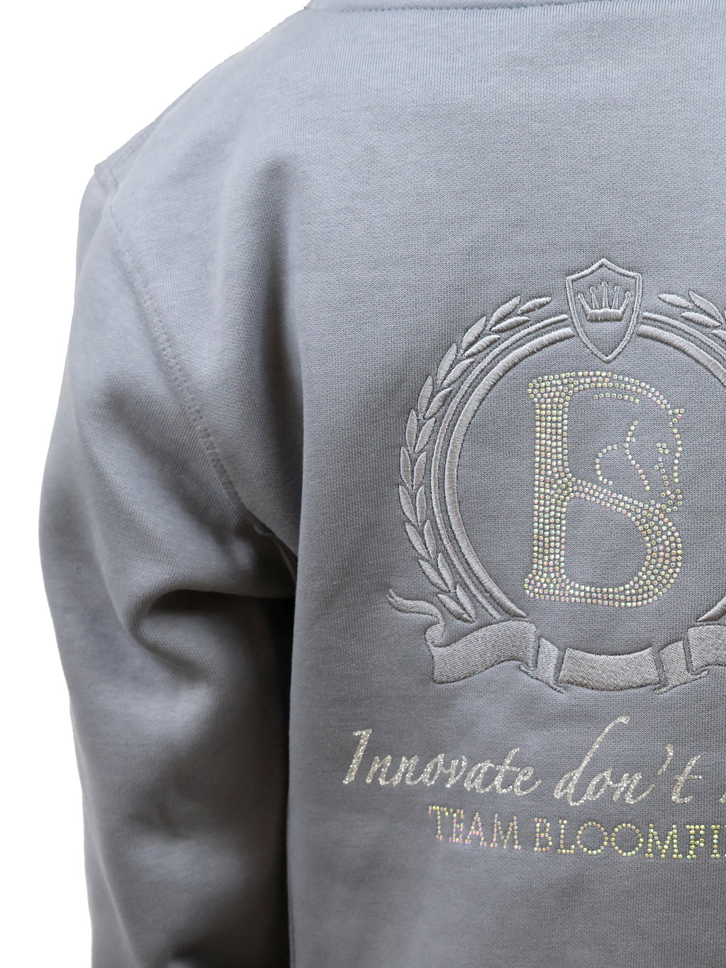 Kids Amelia Denim Grey Cross Necked Hoodie