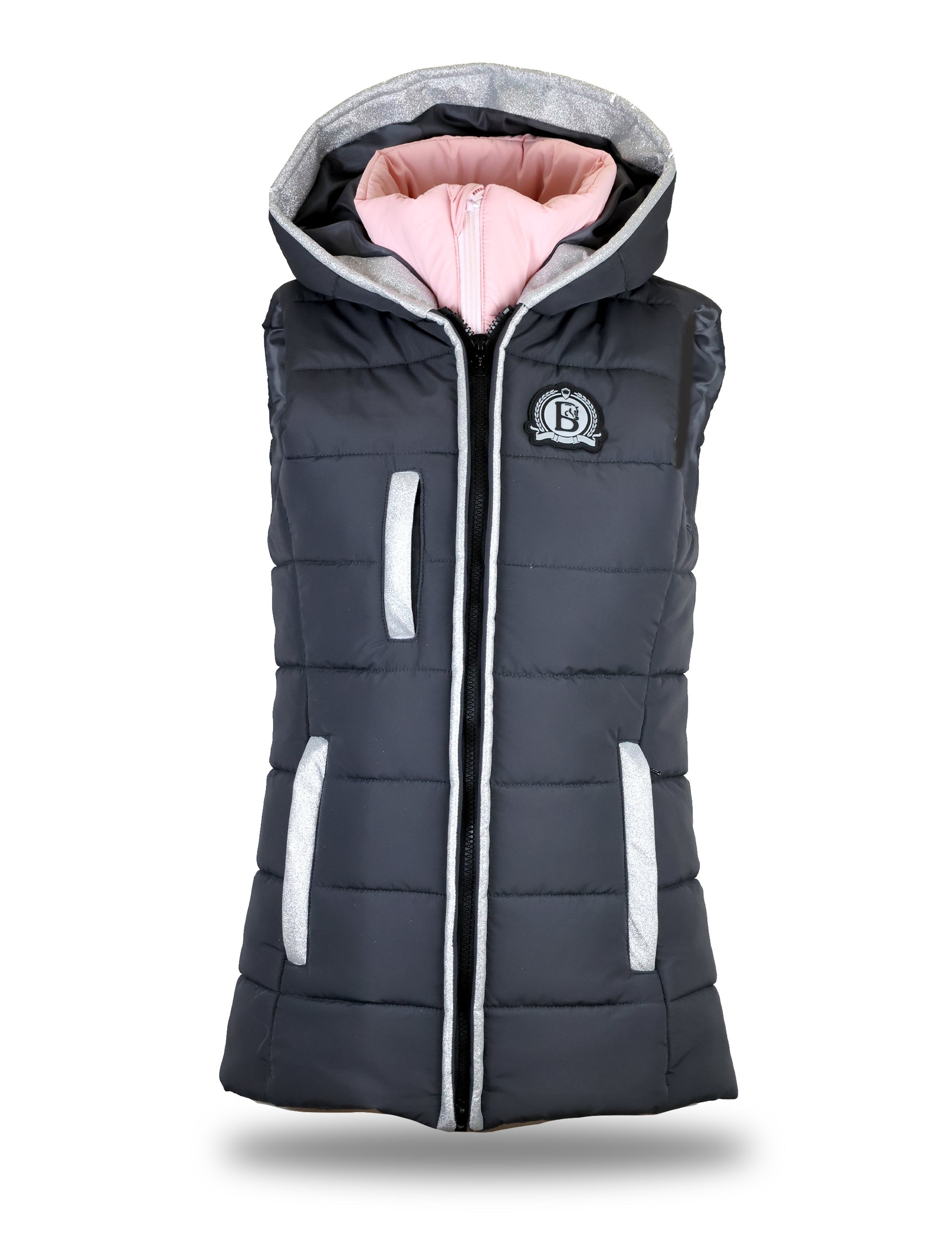 Kids Legacy Grey & Pink Gilet