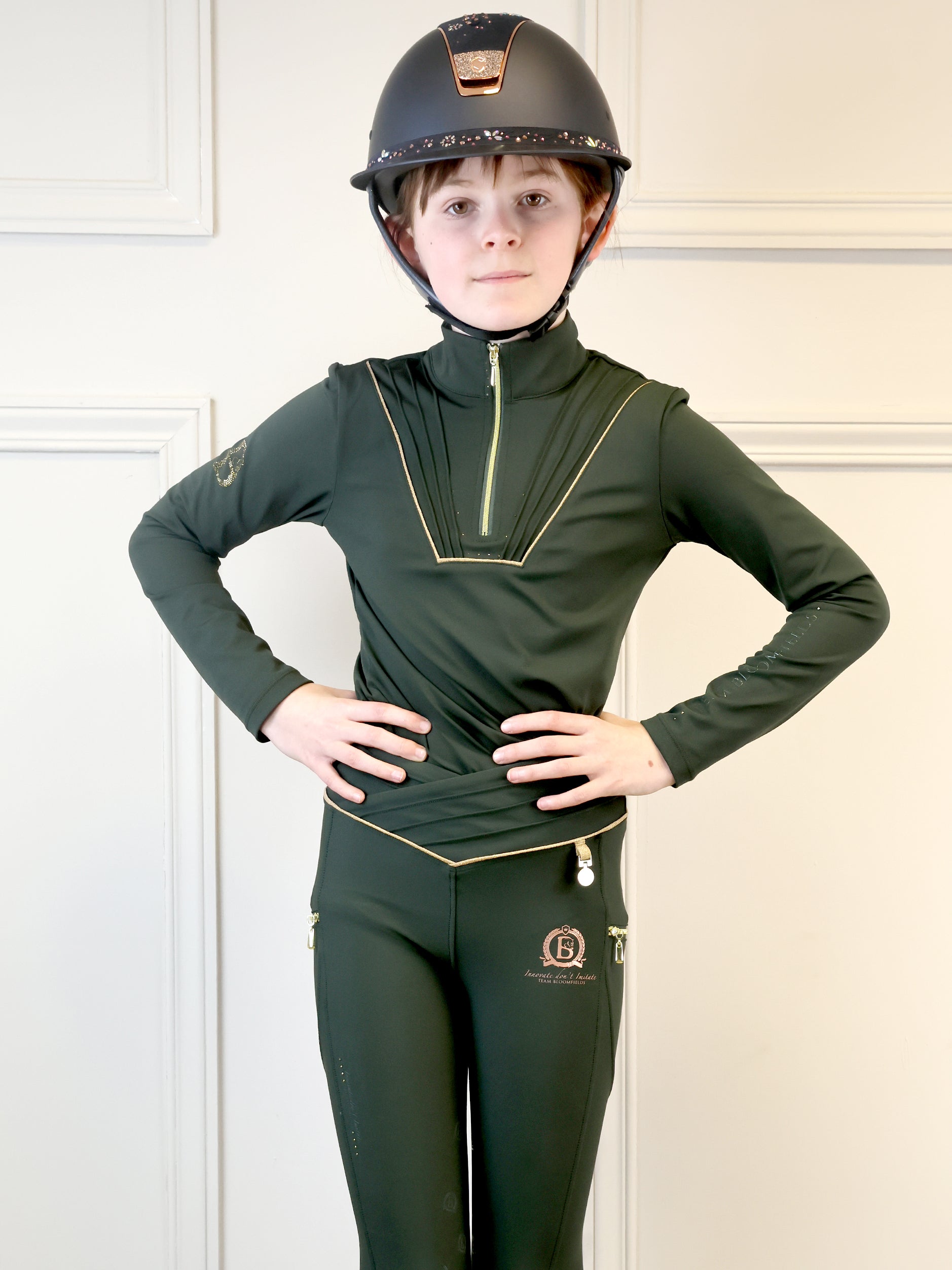 Kids Maya Olive Pleated Base Layer