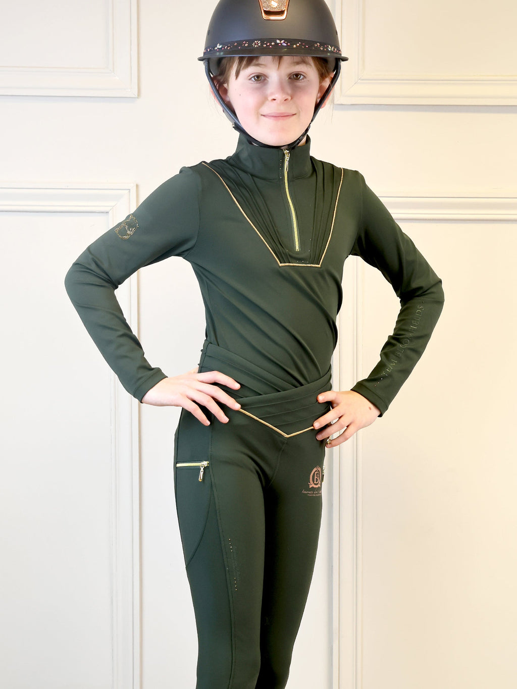 Kids Maya Olive Pleated Base Layer
