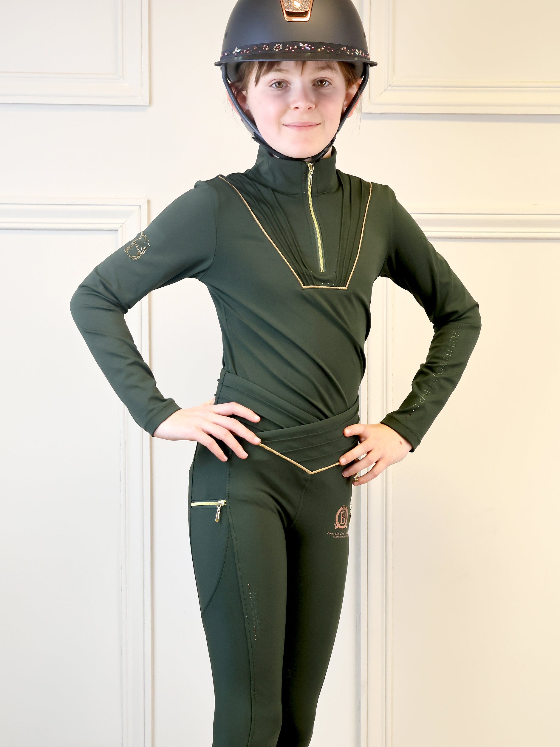 Kids Maya Olive Pleated Base Layer