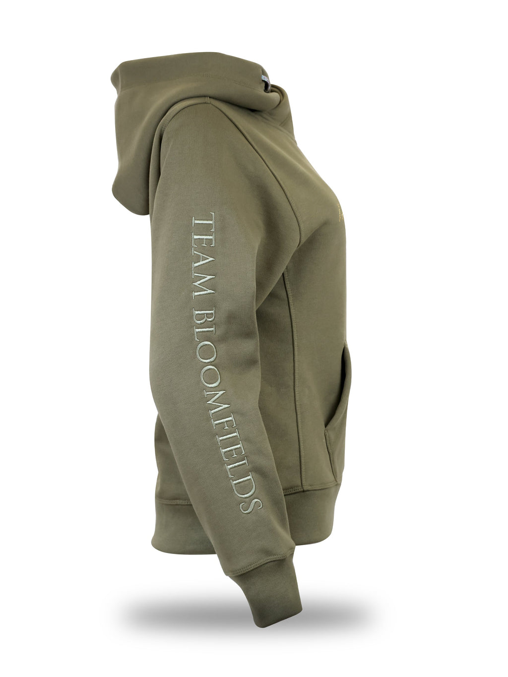Amelia Sage & Gold Cross Necked Hoodie