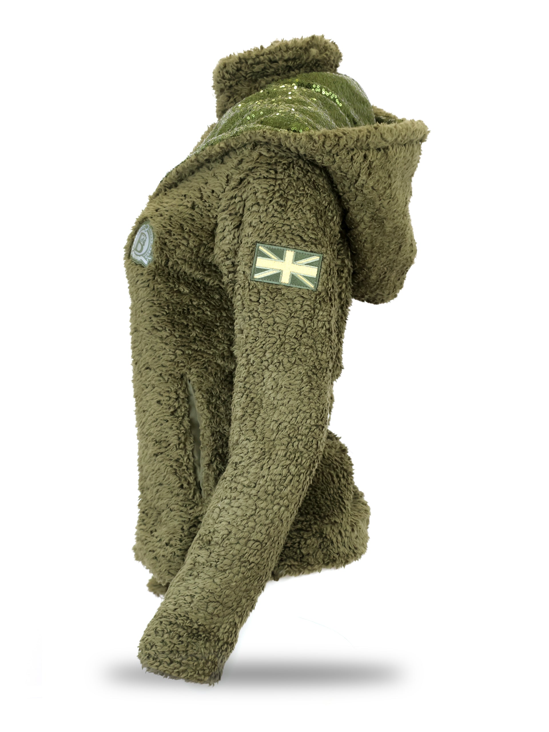 Kids Taggie Olive Double Collar Teddybear Fleece