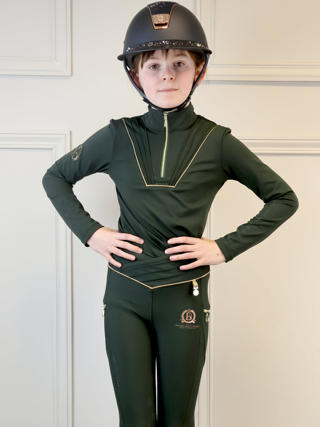 Kids Maya Olive Pleated Base Layer