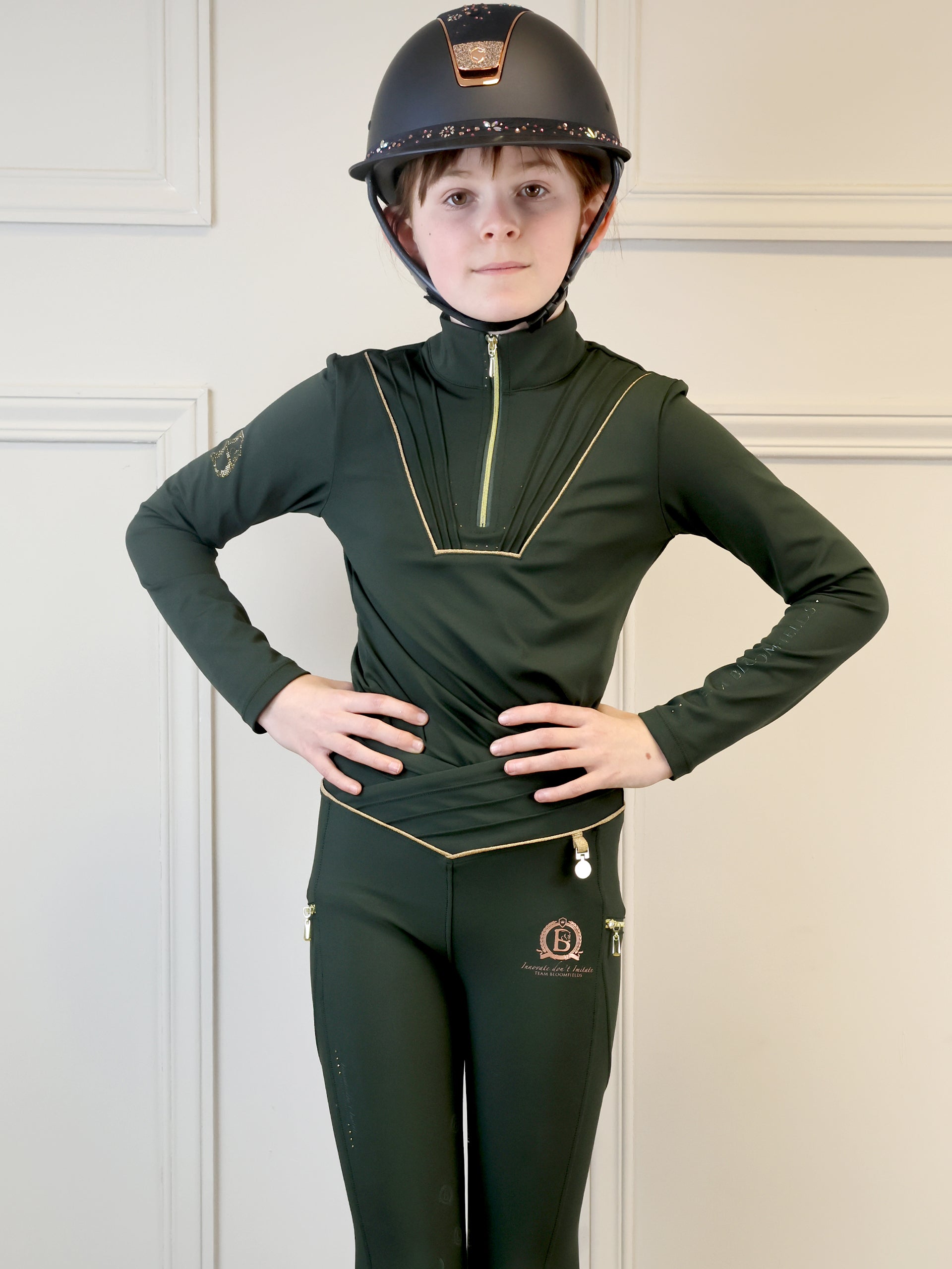 Kids Maya Olive Pleated Base Layer