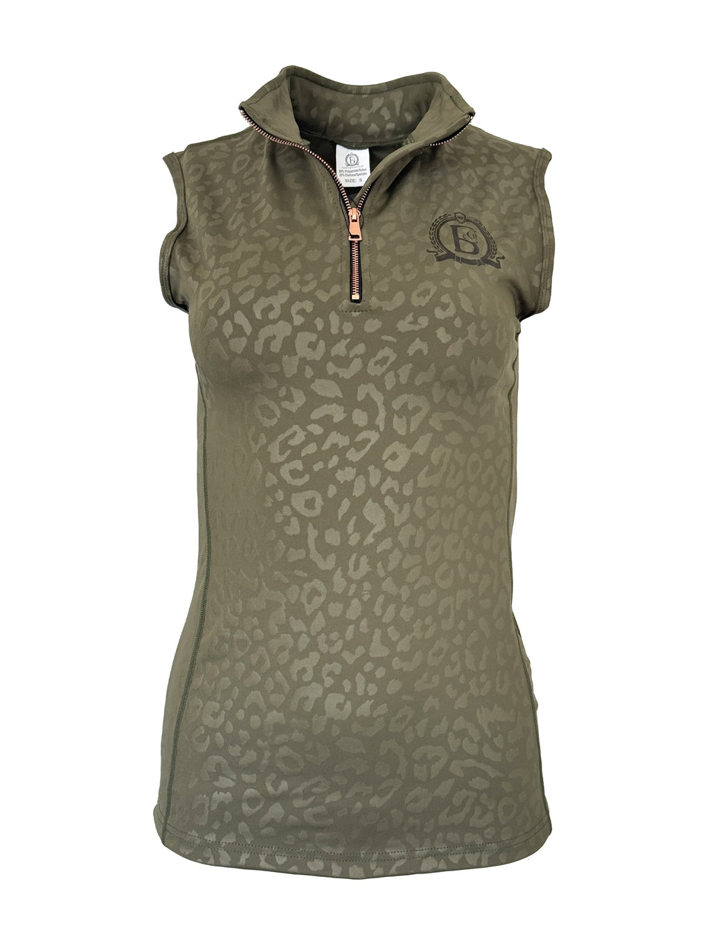 Leonora Olive Leopard Print sleeveless Base Layer