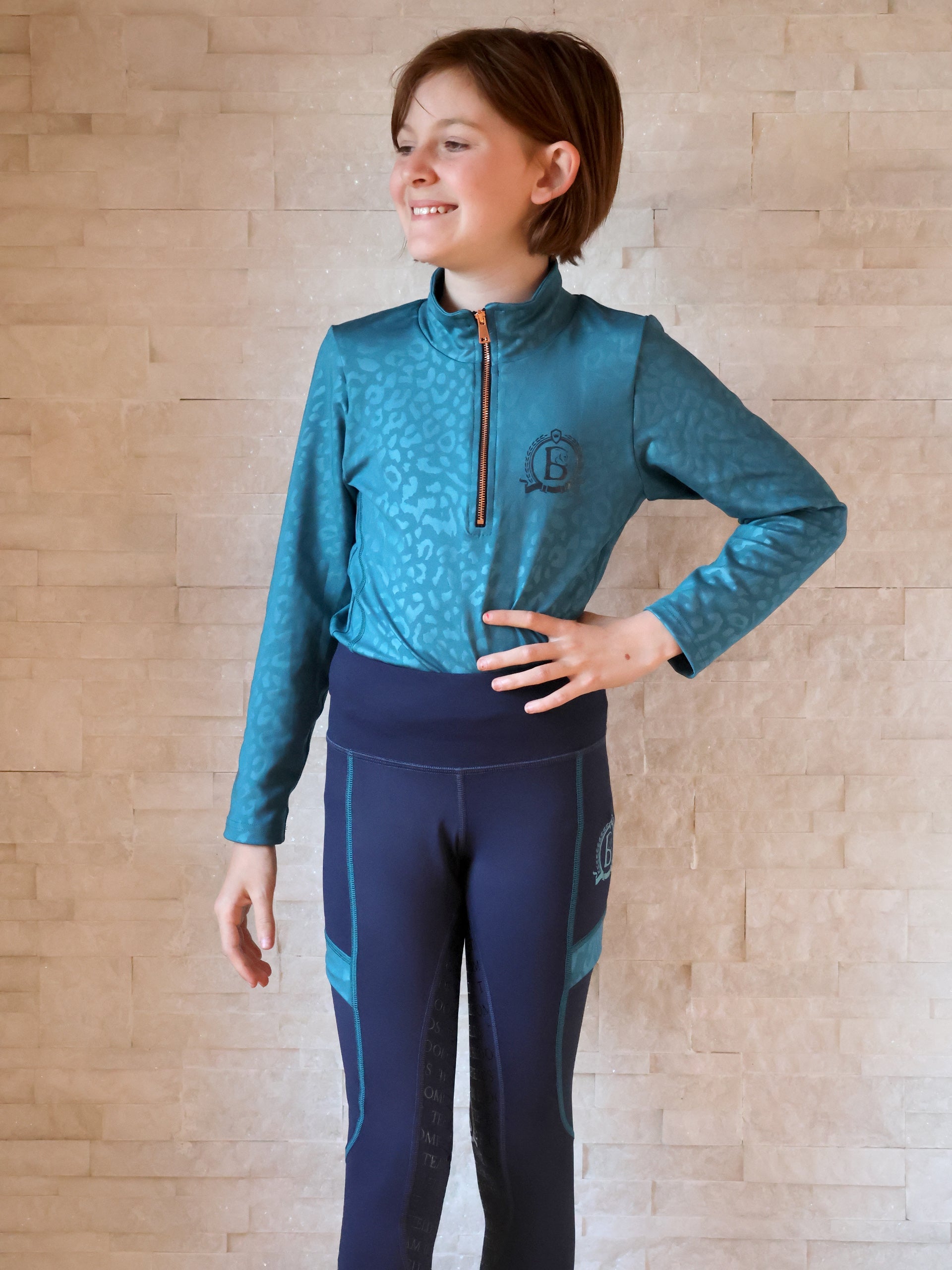Kids Leonora  Peacock Base Layer With Long Sleeves