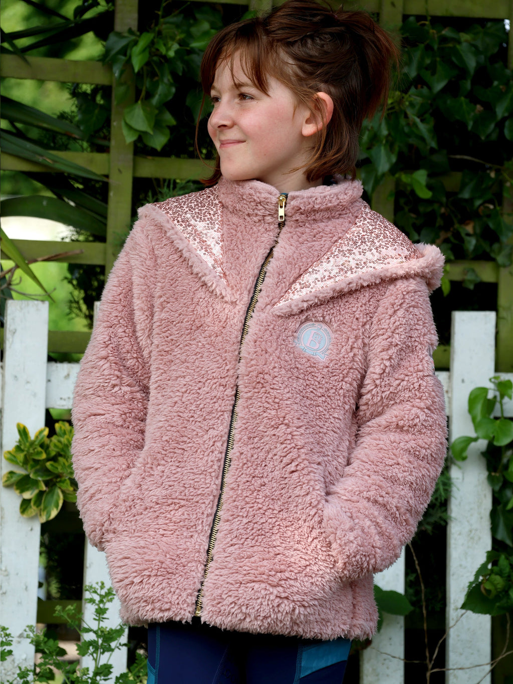 Kids Taggie Pink Double Collar Teddybear Fleece