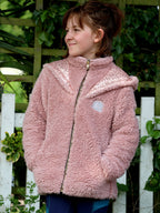 Kids Taggie Pink Double Collar Teddybear Fleece