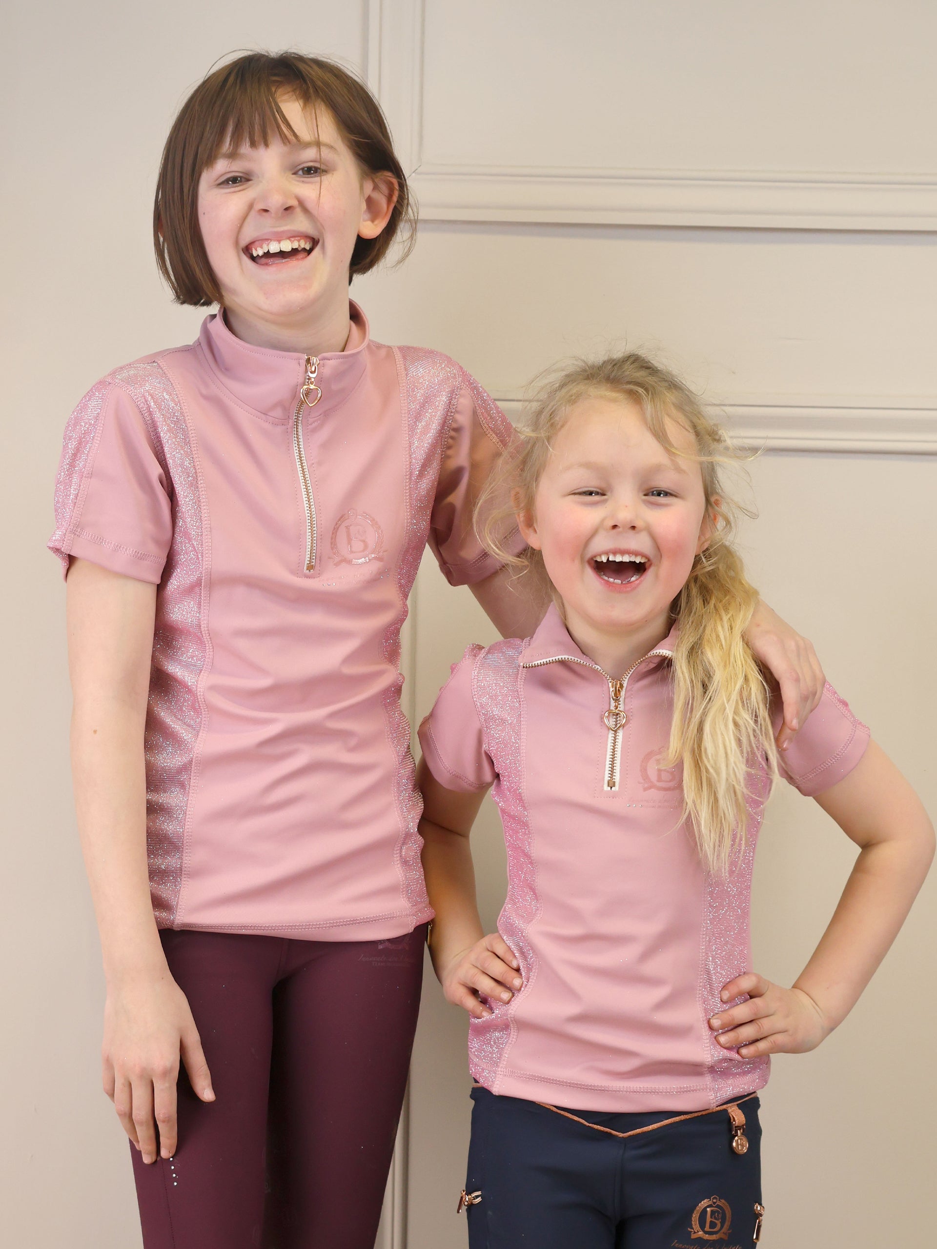Kids Glimmer Pink Base Layer With Short Sleeves