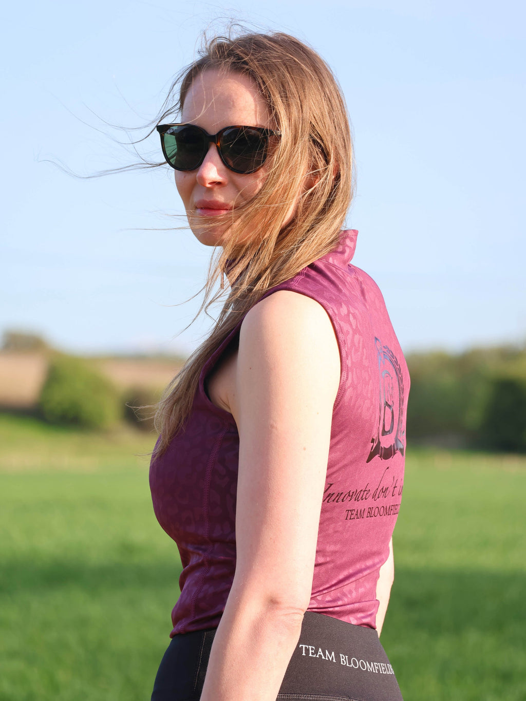 Leonora Plum Leopard Print Sleeveless Base Layer