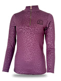 Leonora Plum Leopard Print Base Layer with Long Sleeves