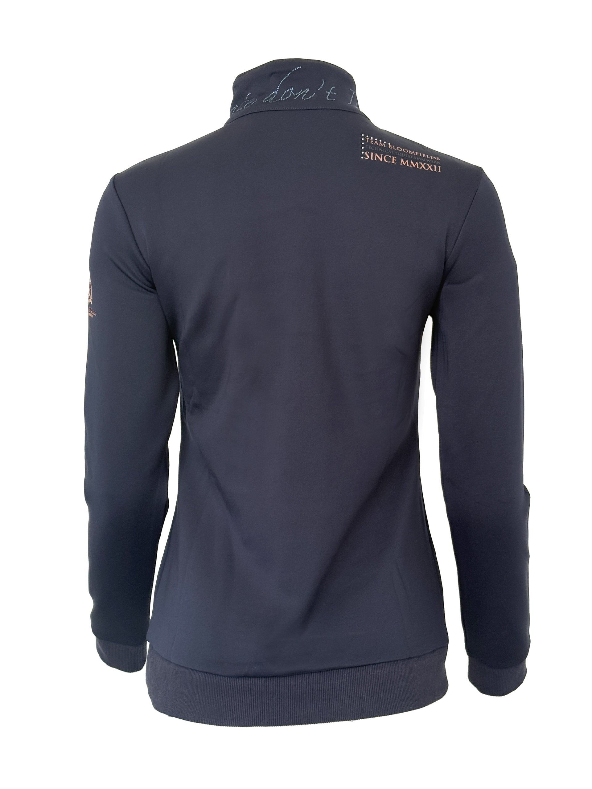 Camille Crystal in Navy Quarter Zip Top