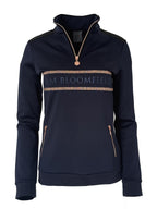 Camille Crystal in Navy Quarter Zip Top