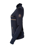 Camille Crystal in Navy Quarter Zip Top