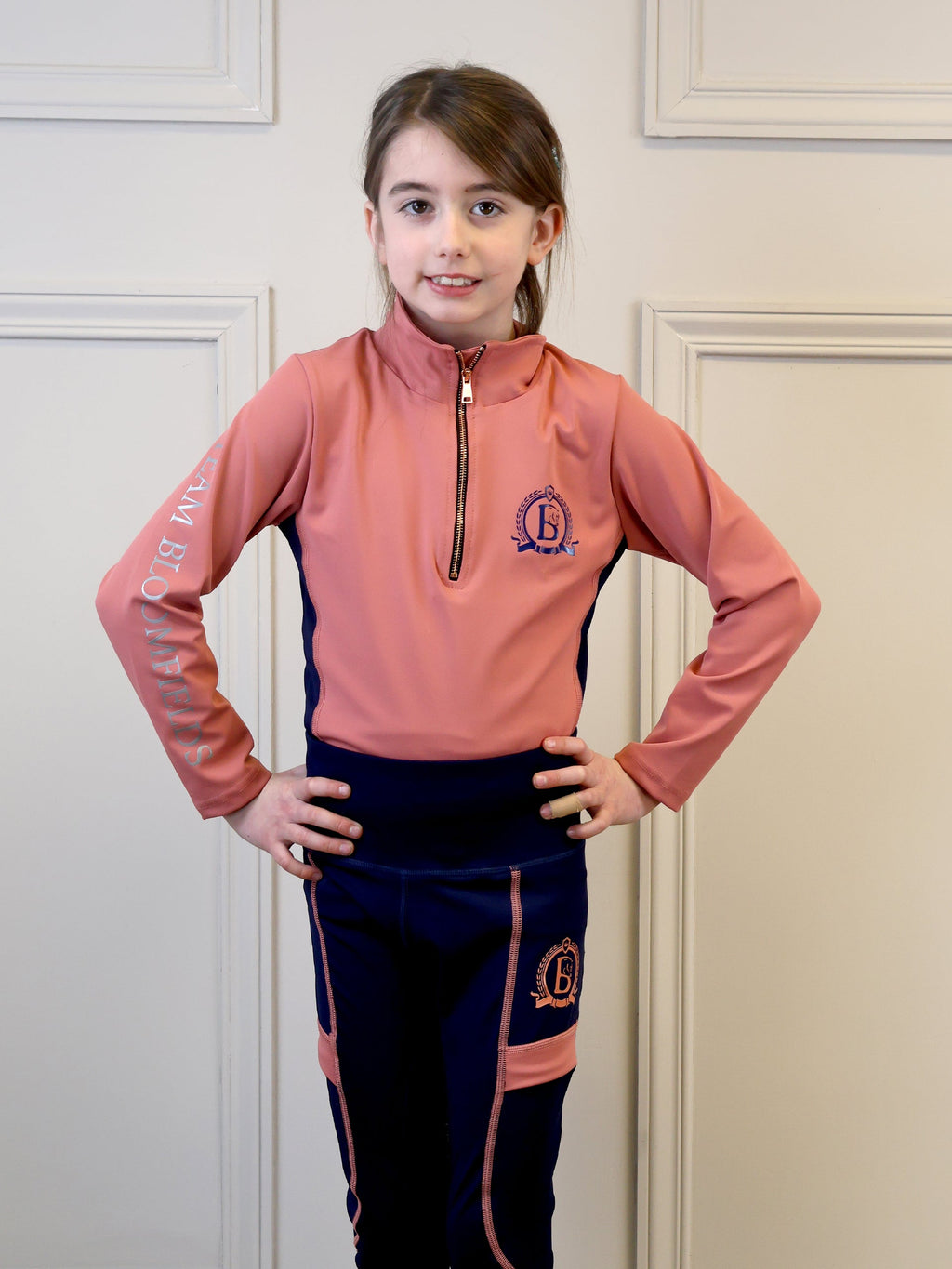 Kids Navy & Rose Leggings