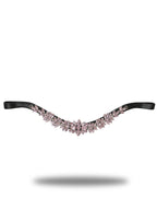 Browband- Pink Crystal V Shape in Brown Leather