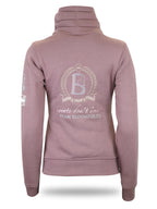 Sabrina Heather With Pink Logo Ruffle Collar Top