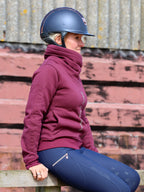 Sabrina Burgundy & Rhinestones Ruffle Collar Top