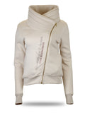 Sabrina Winter White & Silver Rhinestone Ruffle Collar Top