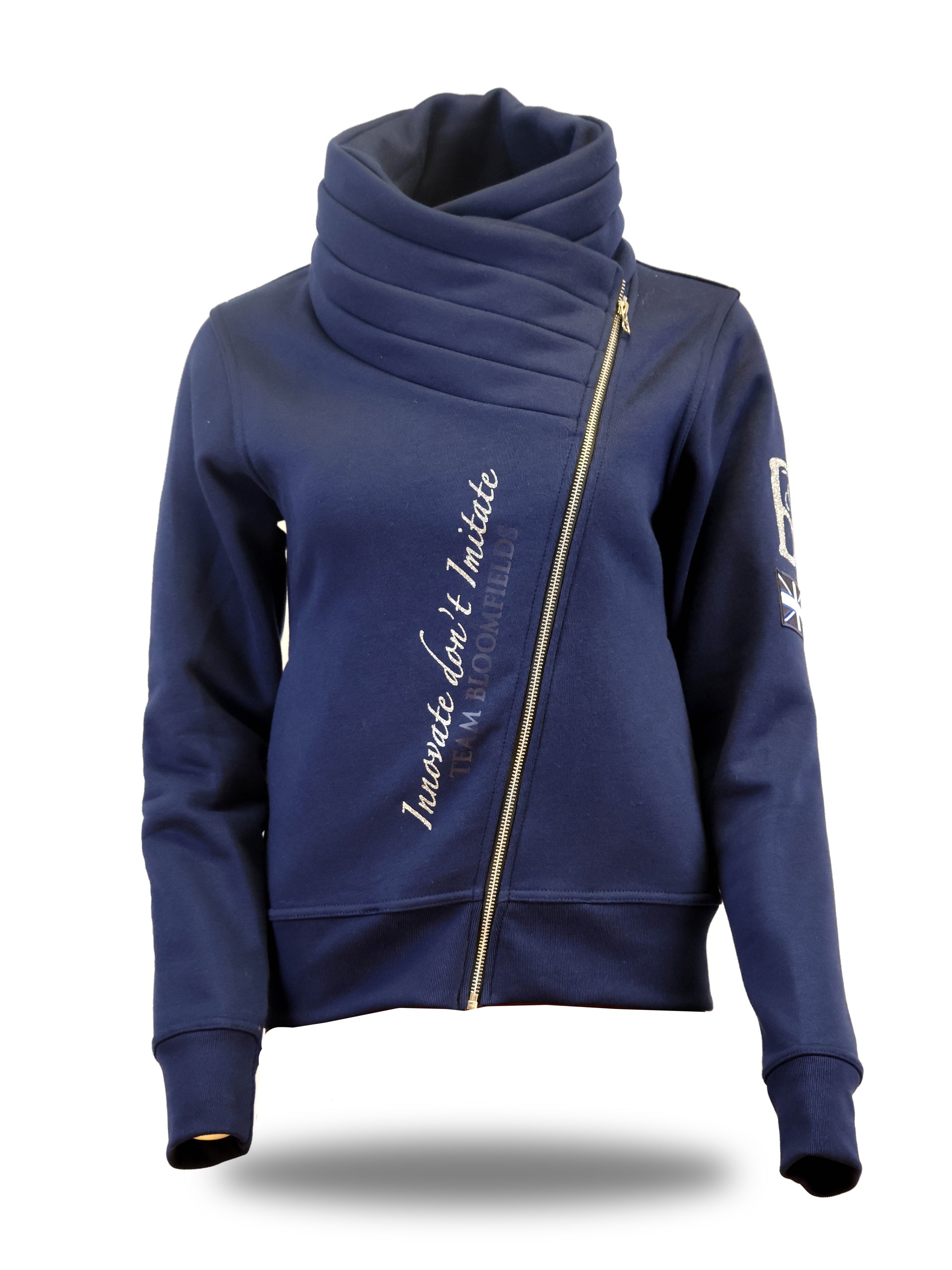 Kids Sabrina Navy & Silver Ruffle Collar Top