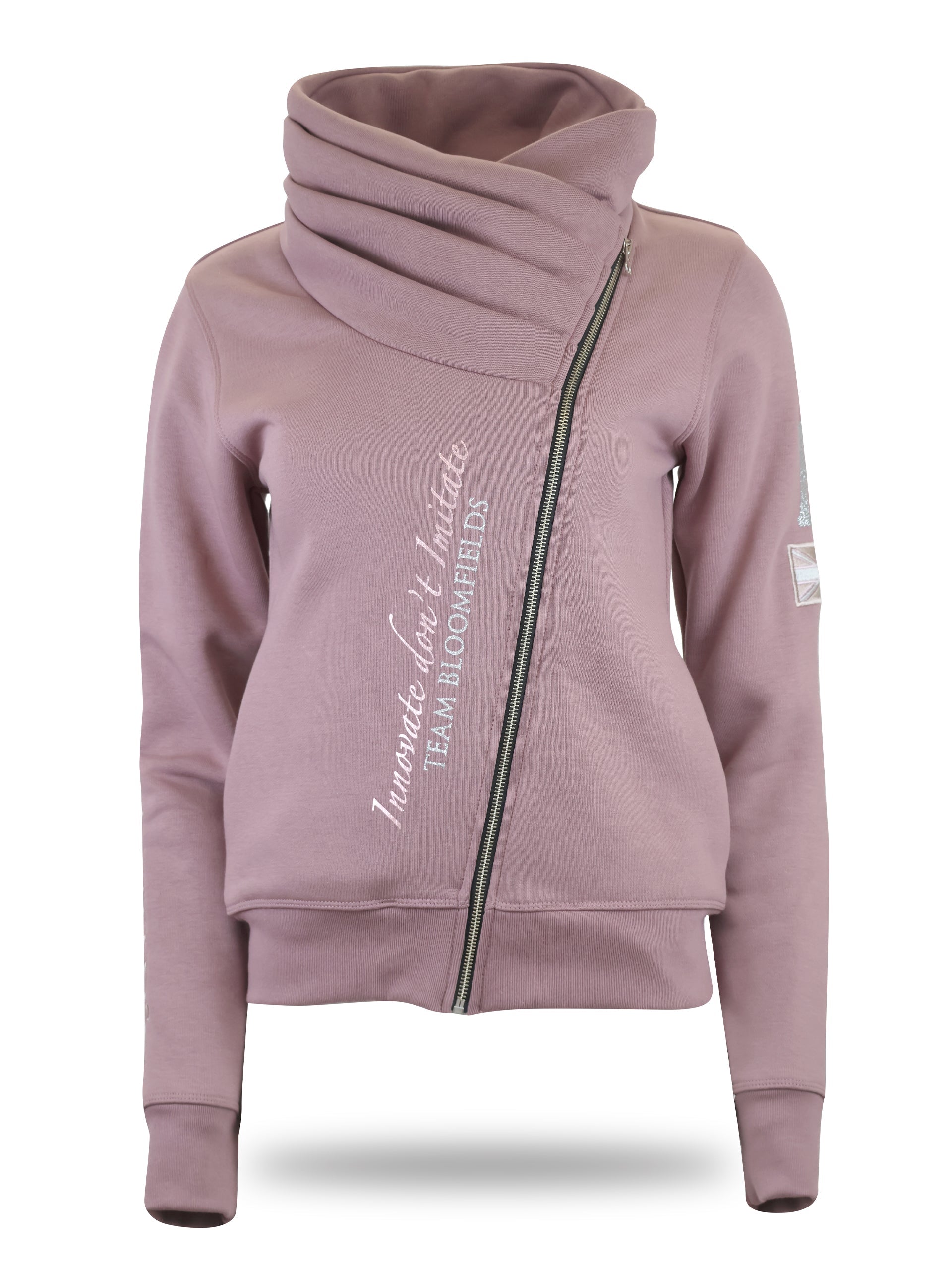 Sabrina Heather With Pink Logo Ruffle Collar Top