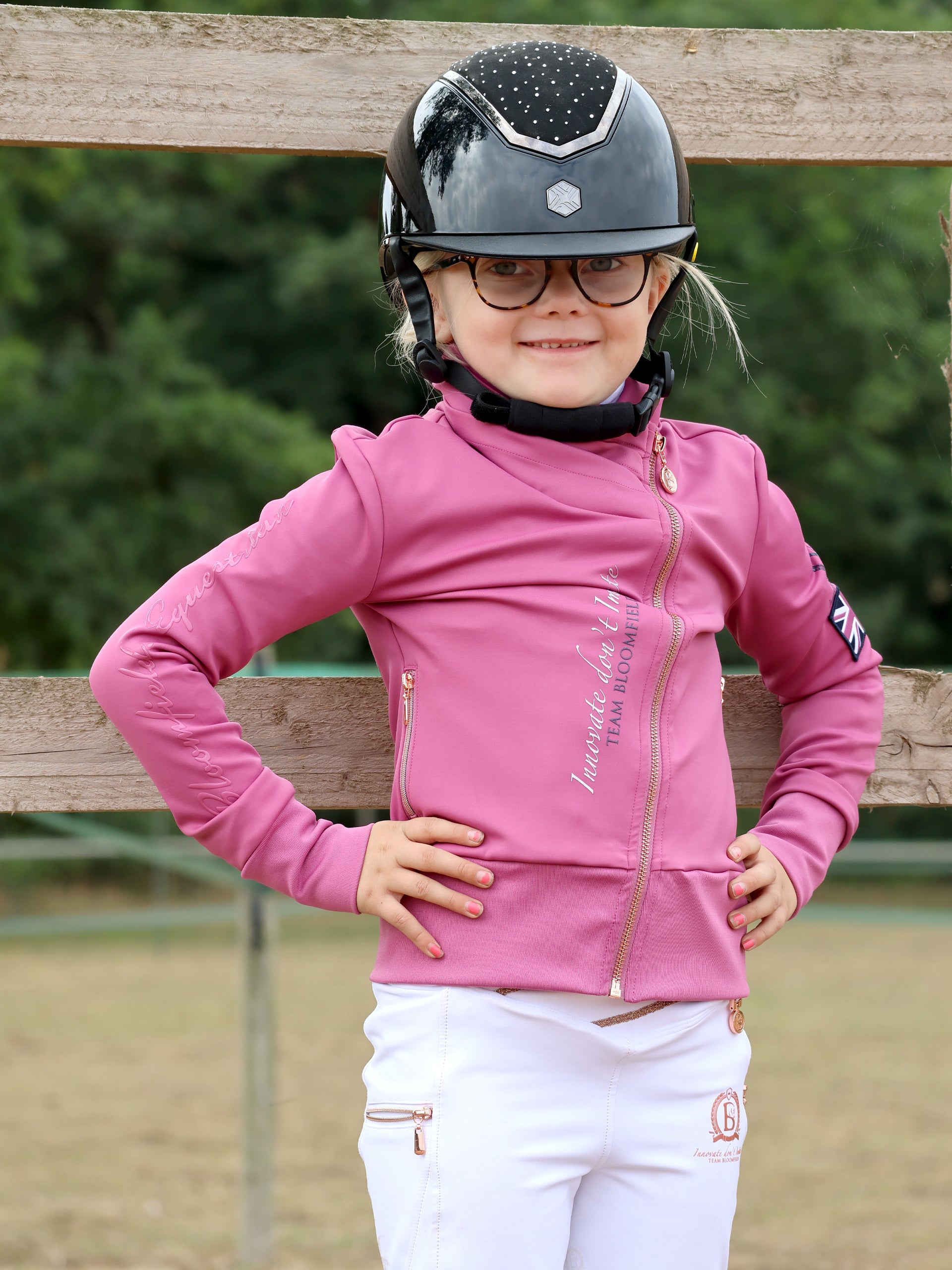 Kids Sabrina Sport in Pink With Ruffle Collar Top