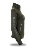 Sade in Olive With Black & Gold Glitter and Quarter Zip Top