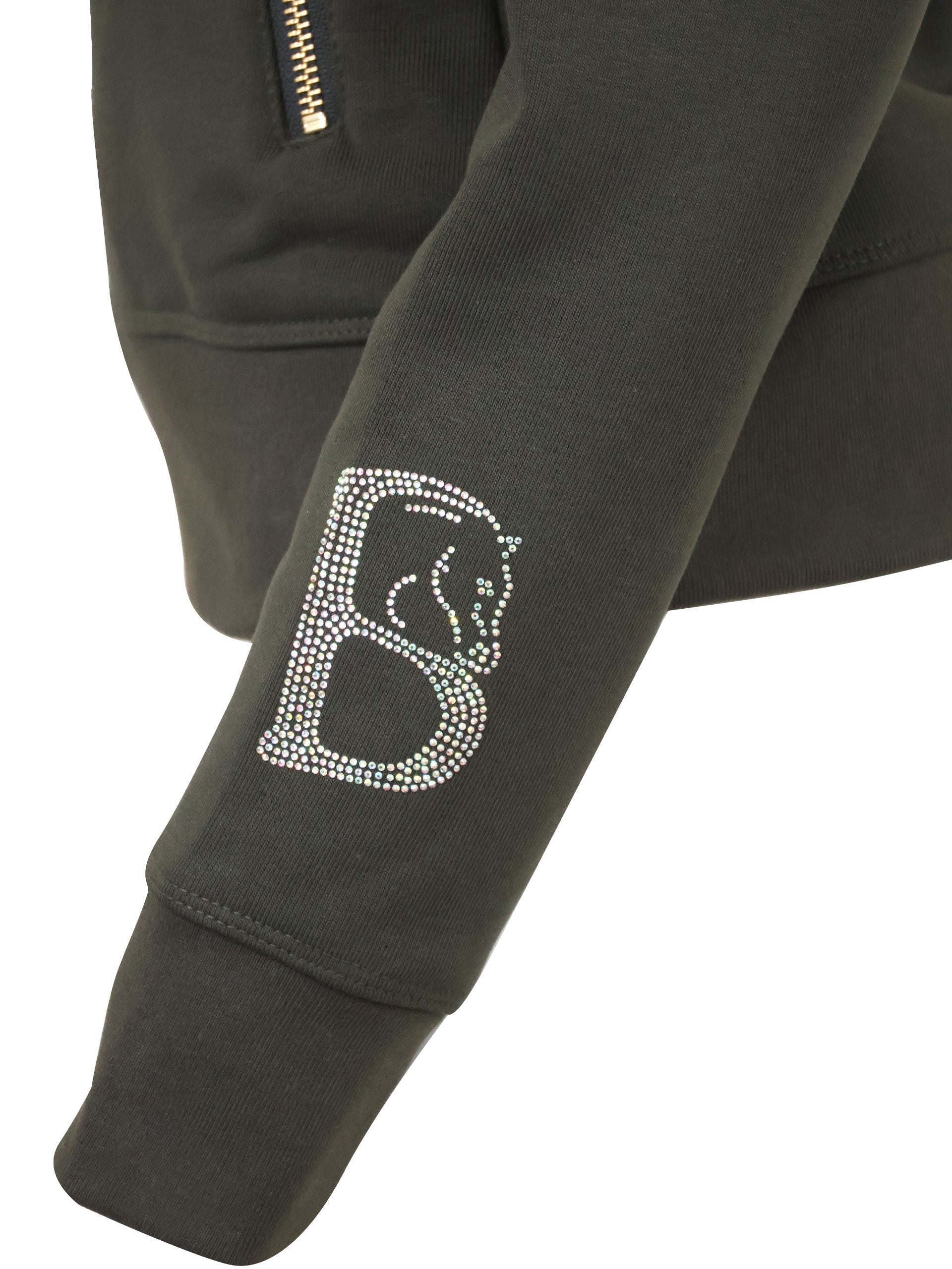 Sade in Olive With Black & Gold Glitter and Quarter Zip Top