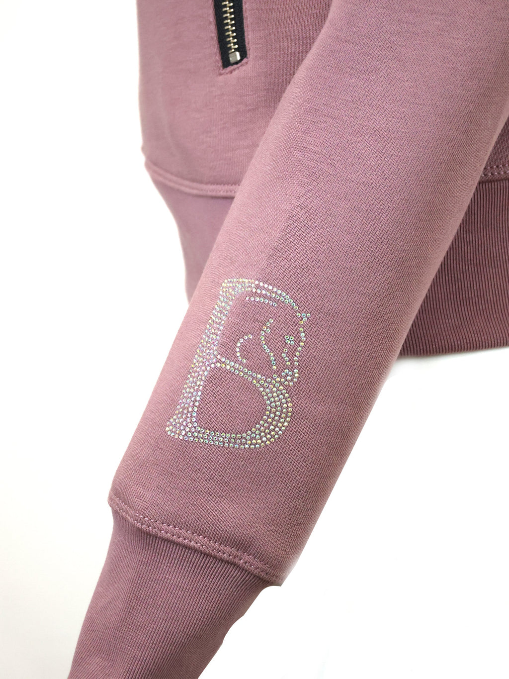Sade in Heather & Silver Rhinestones & Quarter Zip Top