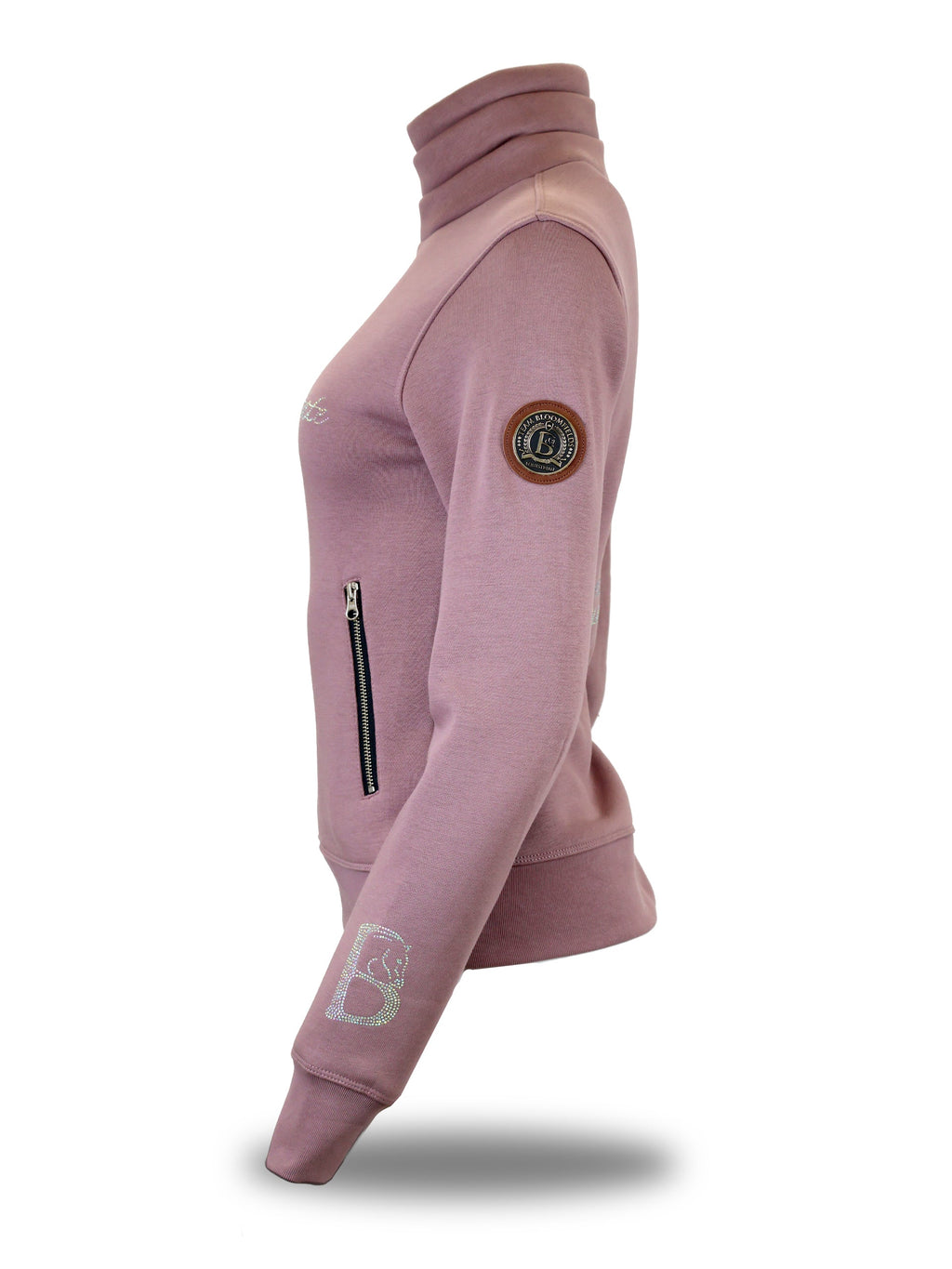 Sade in Heather & Silver Rhinestones & Quarter Zip Top