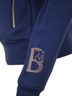 Sade in Navy & Navy Rhinestones & Quarter Zip Top
