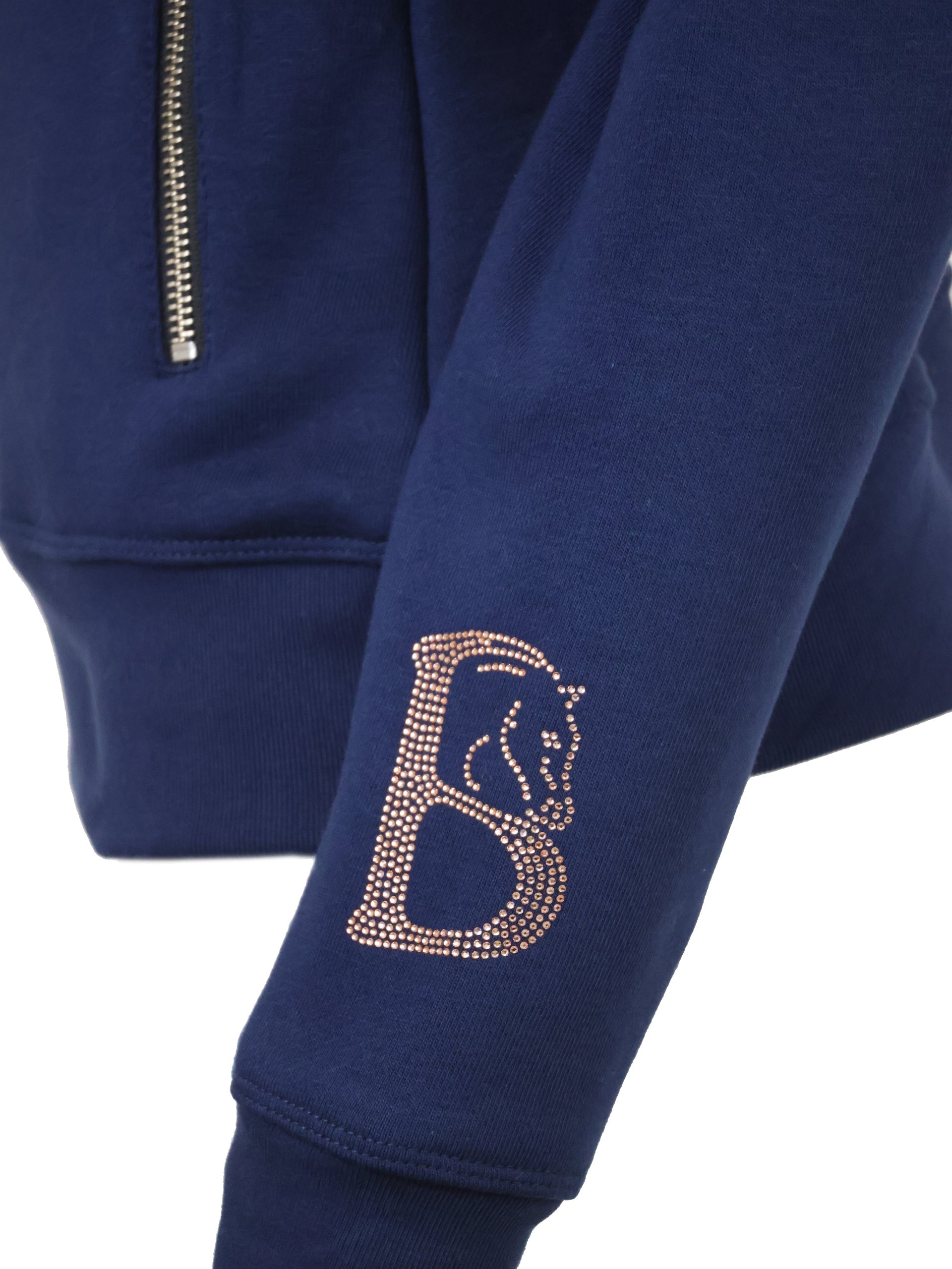 Kids Sade in Navy & Navy Quarter Zip Top