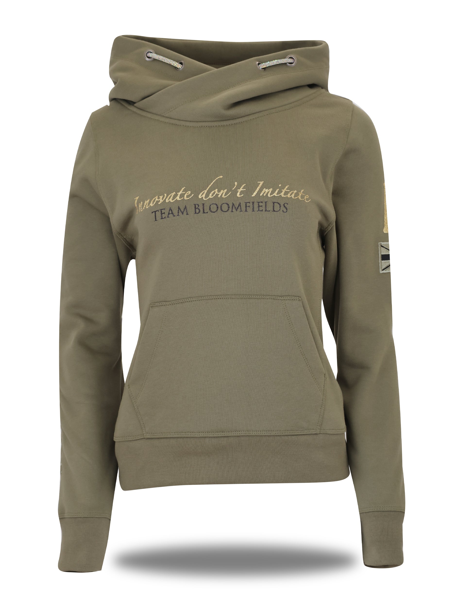 Kids Amelia Sage with Rhinestone Cross Necked Hoodie
