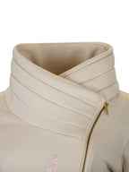 Sabrina Winter White & Rose Gold Ruffle Collar Top