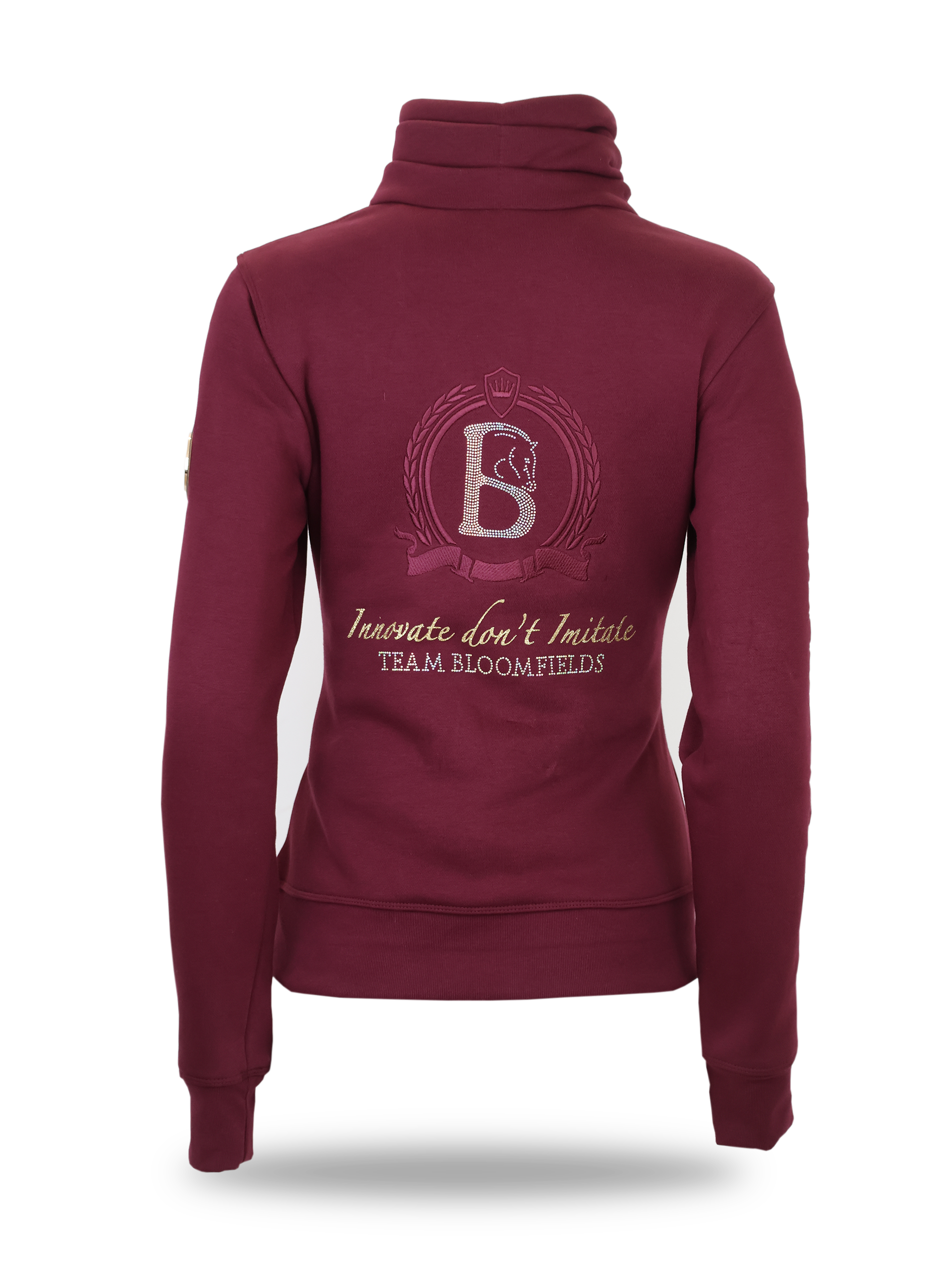Kids Sade in Burgundy & White Rhinestone & Quarter Zip Top