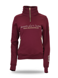 Kids Sade in Burgundy & White Rhinestone & Quarter Zip Top