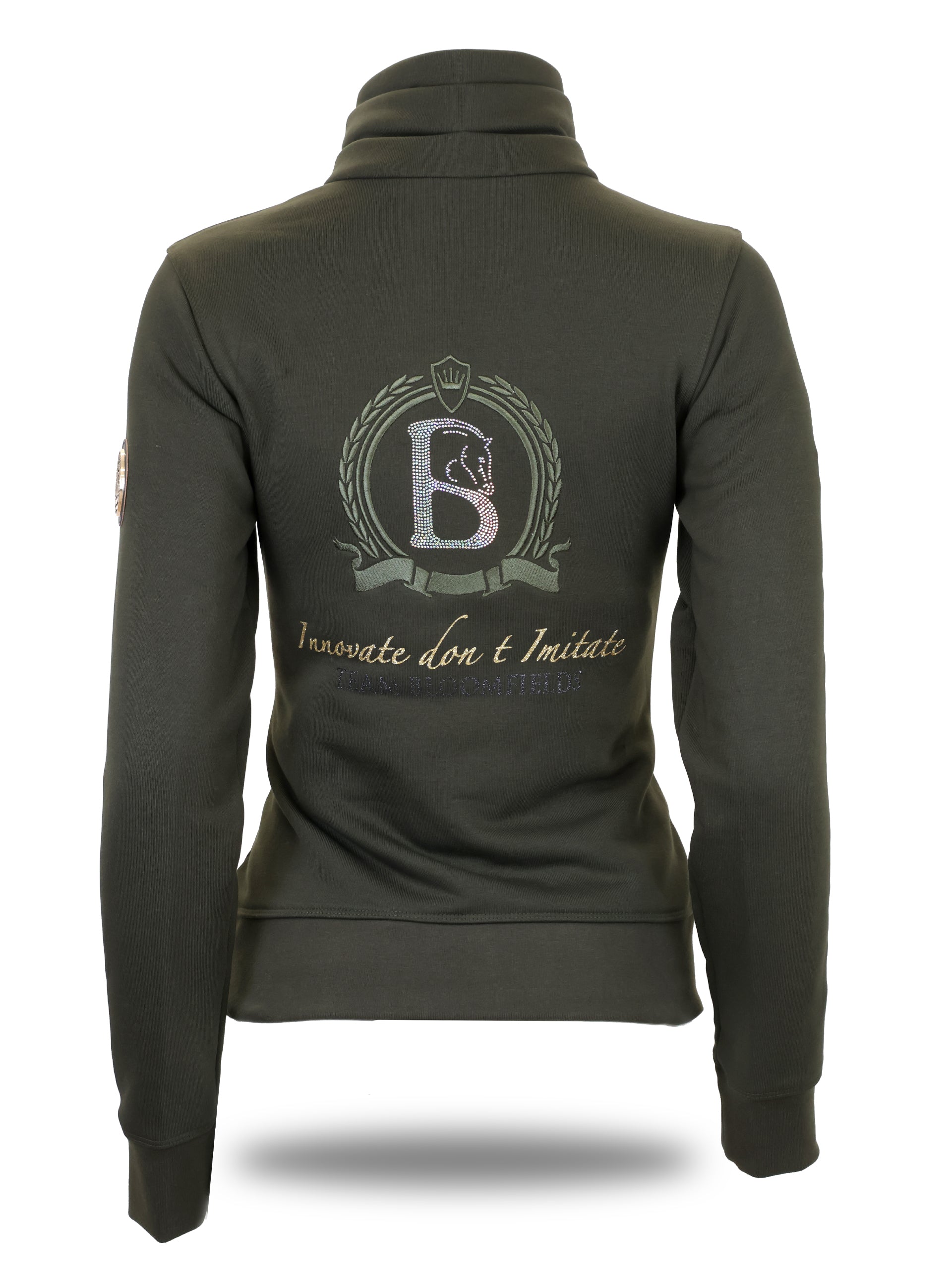 Sade in Olive With Black & Gold Glitter and Quarter Zip Top