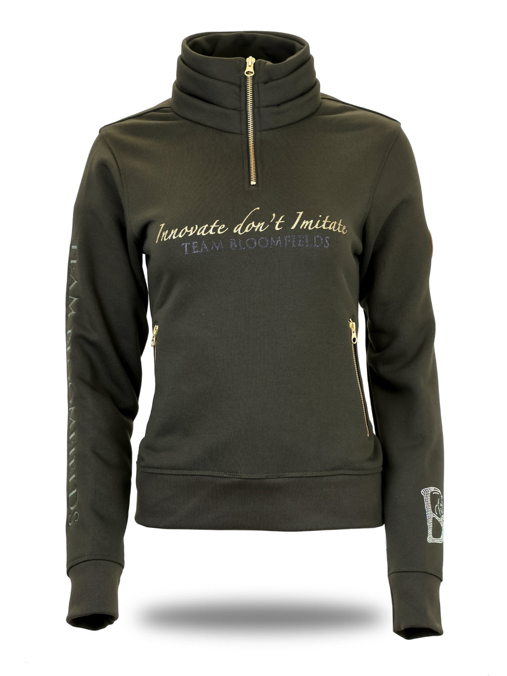Sade in Olive With Black & Gold Glitter and Quarter Zip Top