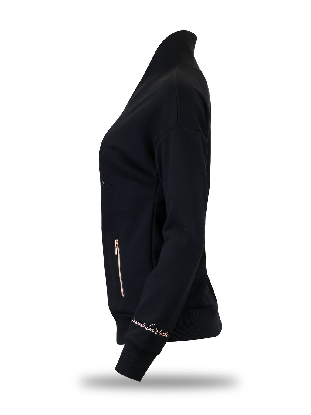 Vanessa V Neck Top In Black & Rose Gold