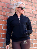 Vanessa V Neck Top In Black & Rose Gold