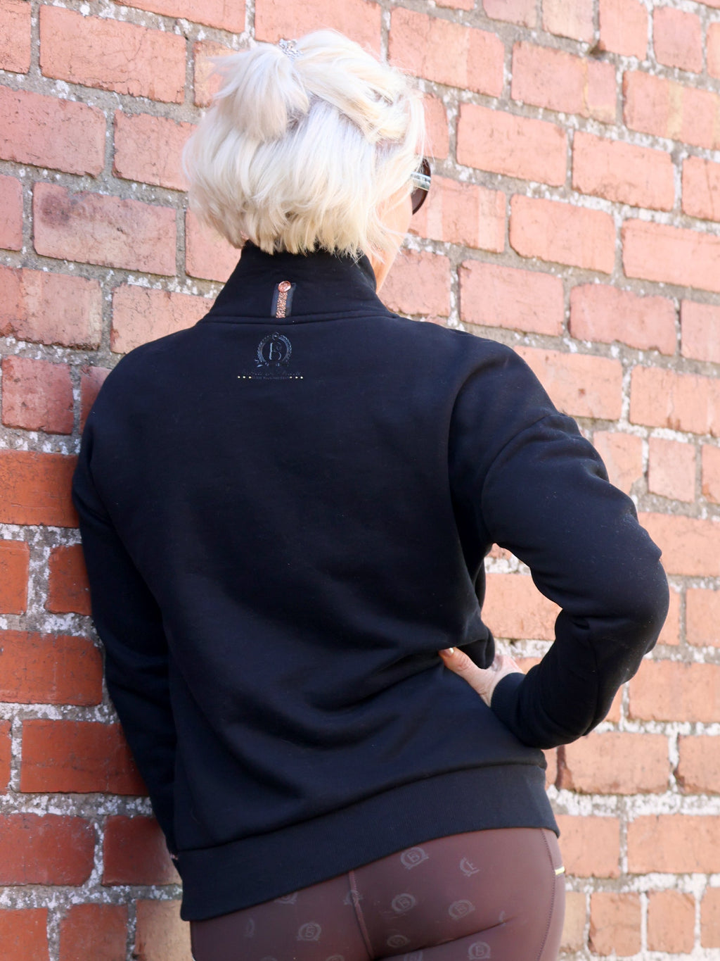 Vanessa V Neck Top In Black & Rose Gold