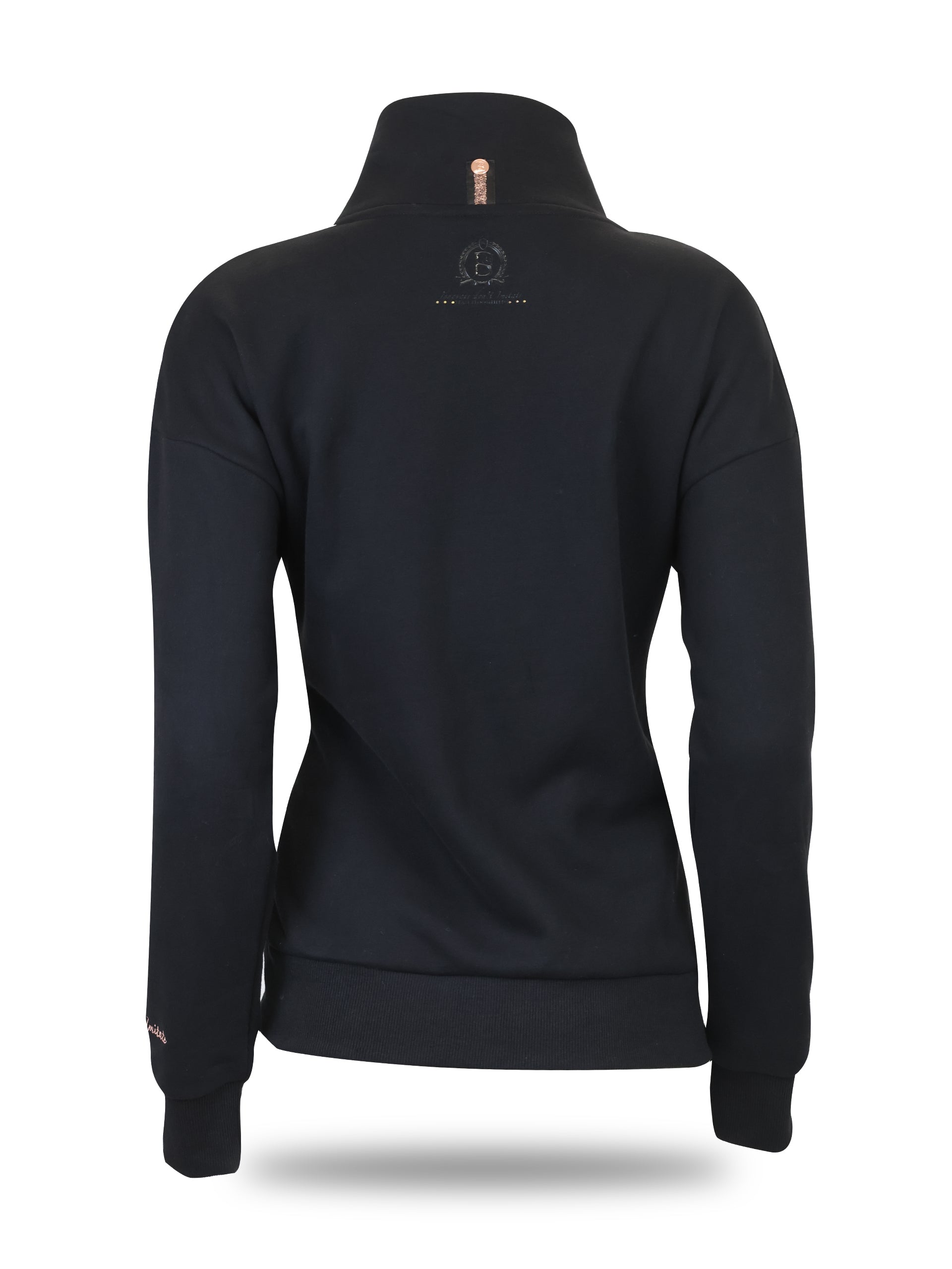 Vanessa V Neck Top In Black & Rose Gold