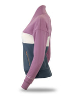 Vanessa V Neck Top In Tri-Colour Pink, Cream & Grey