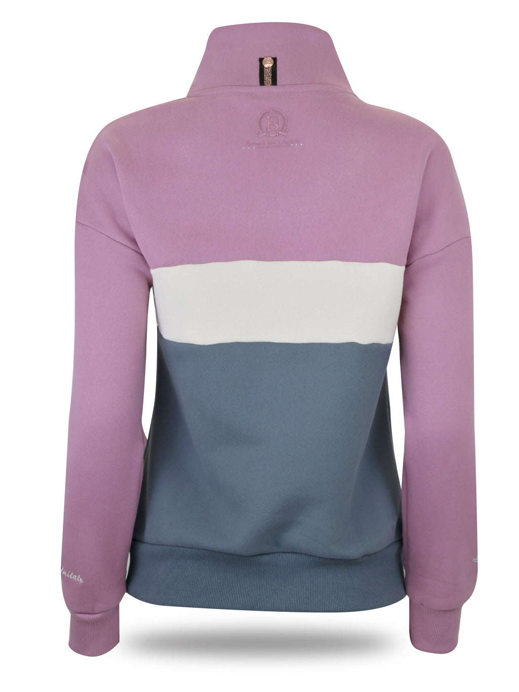 Vanessa V Neck Top In Tri-Colour Pink, Cream & Grey