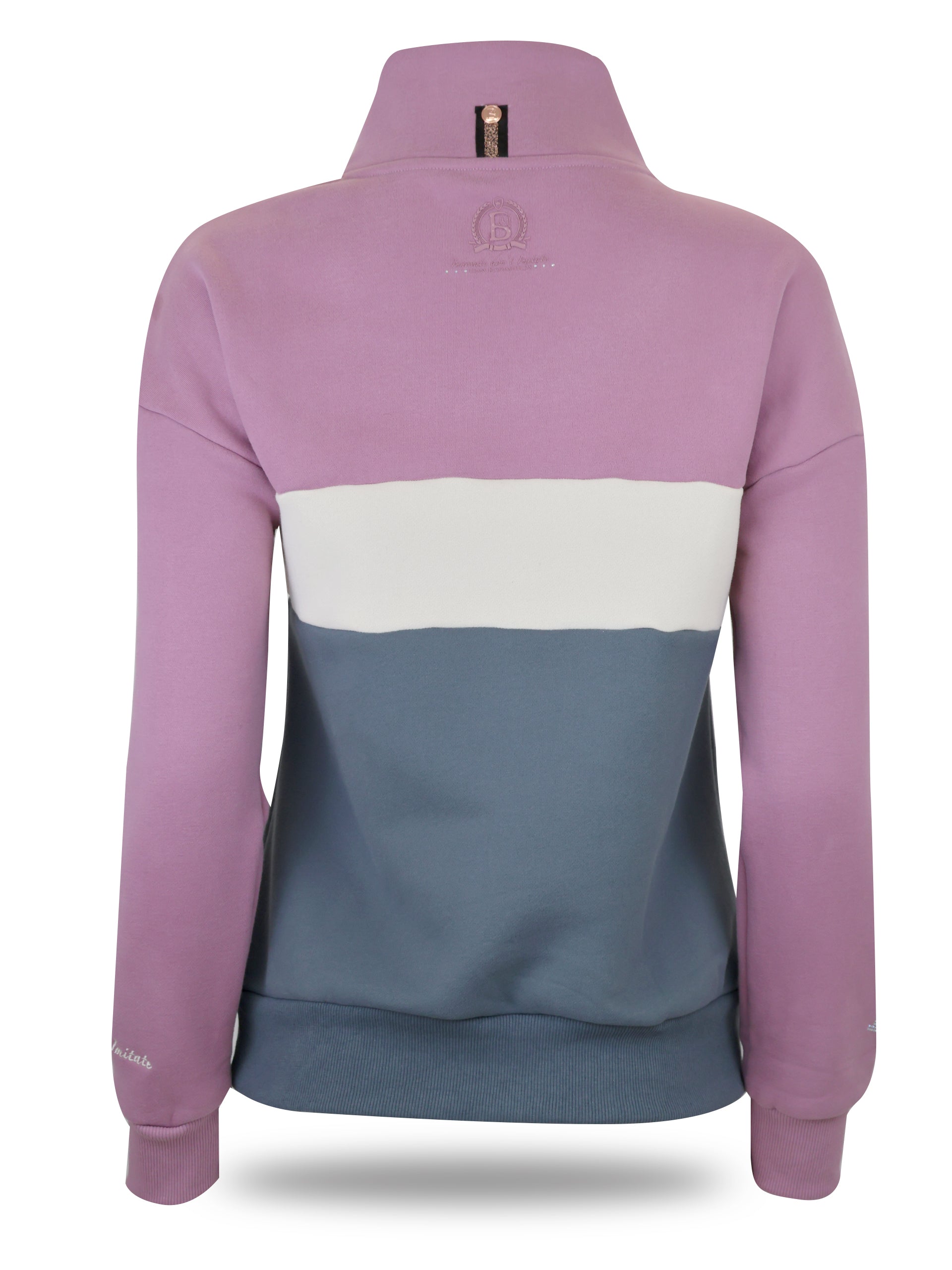 Vanessa V Neck Top In Tri-Colour Pink, Cream & Grey