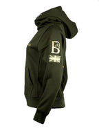 Amelia Olive & Gold Cross Necked Hoodie
