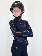 Kids Celeste Navy Crystal leggings