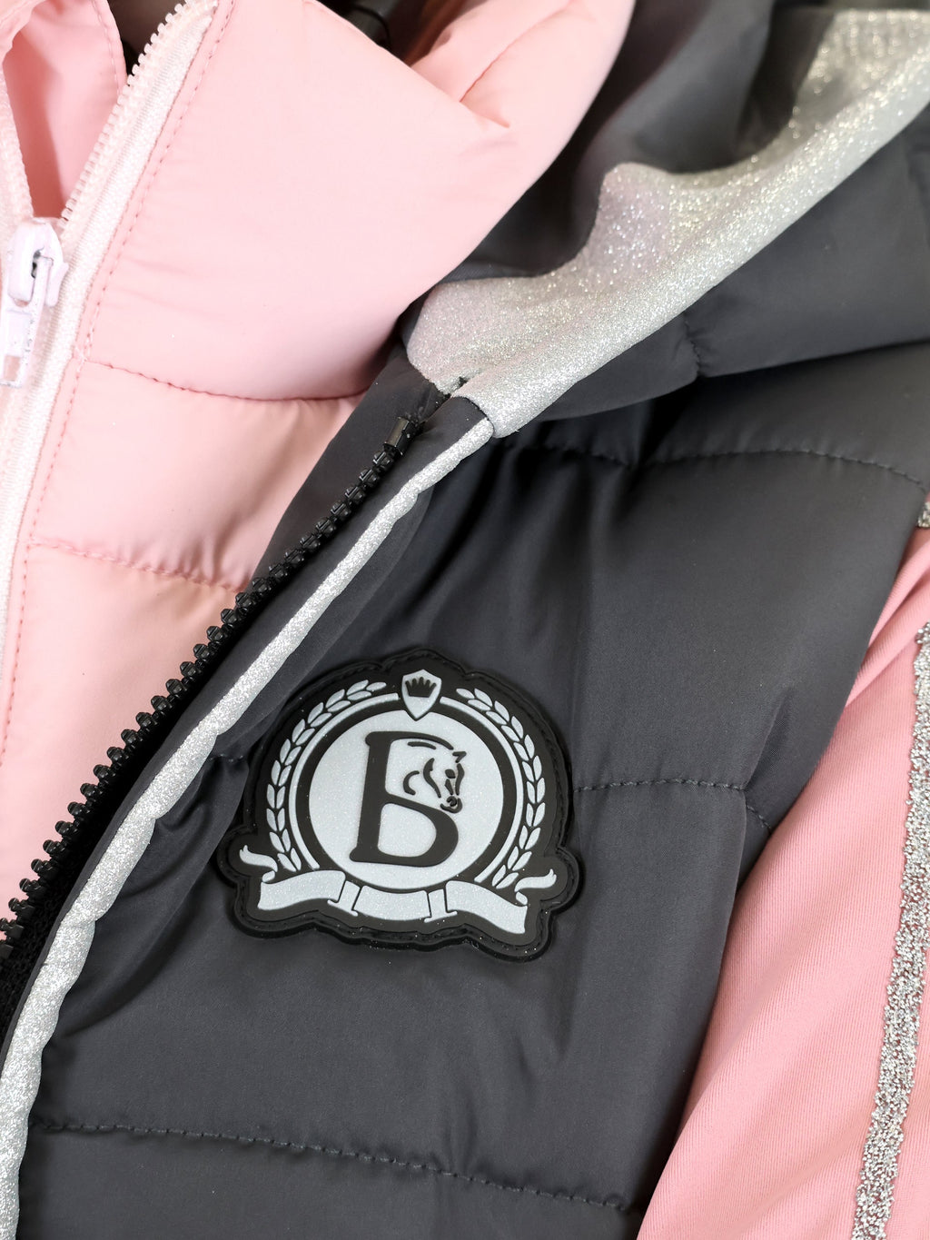 Kids Legacy Grey & Pink Gilet